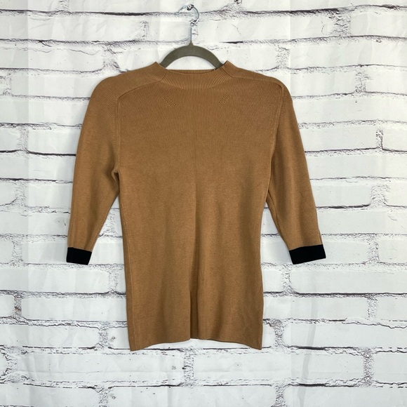 Louis Vuitton Sweaters - Louis Vuitton Unisex Silk Ribbed Sweater Knit Top Brown Size S Made in Italy